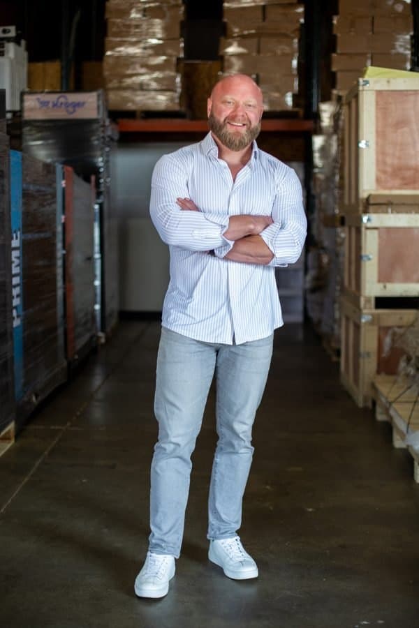 TJ Johnson, founder and CEO of EA Carts, in the Carmel, Indiana facility