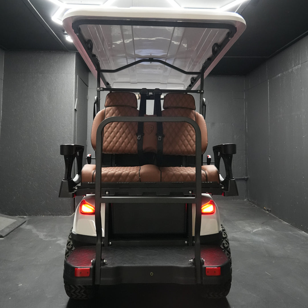 EA4R+ 60V electric golf cart rear view showing seating layout and rear lights